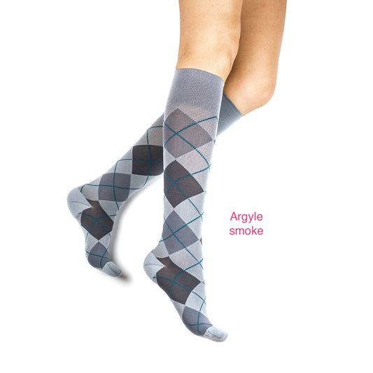 Rejuva Argyle knee high 15-20 mmHg closed toe
