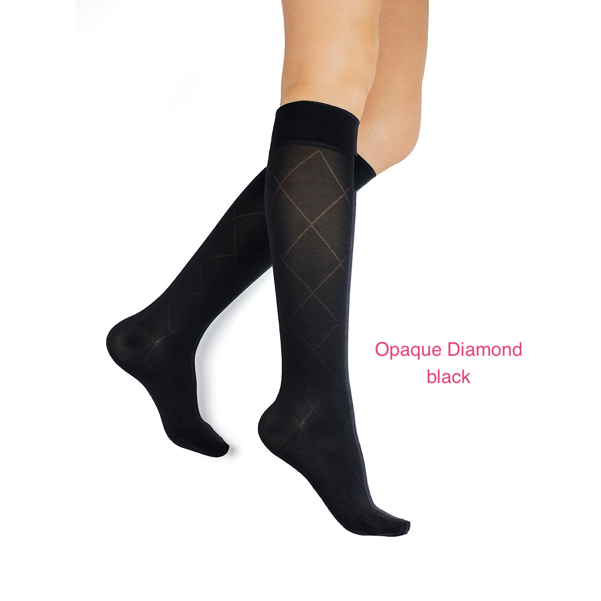 Rejuva Opaque Diamond knee high 15-20 mmHg closed toe