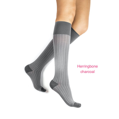 Rejuva Herringbone knee high 15-20 mmHg closed toe
