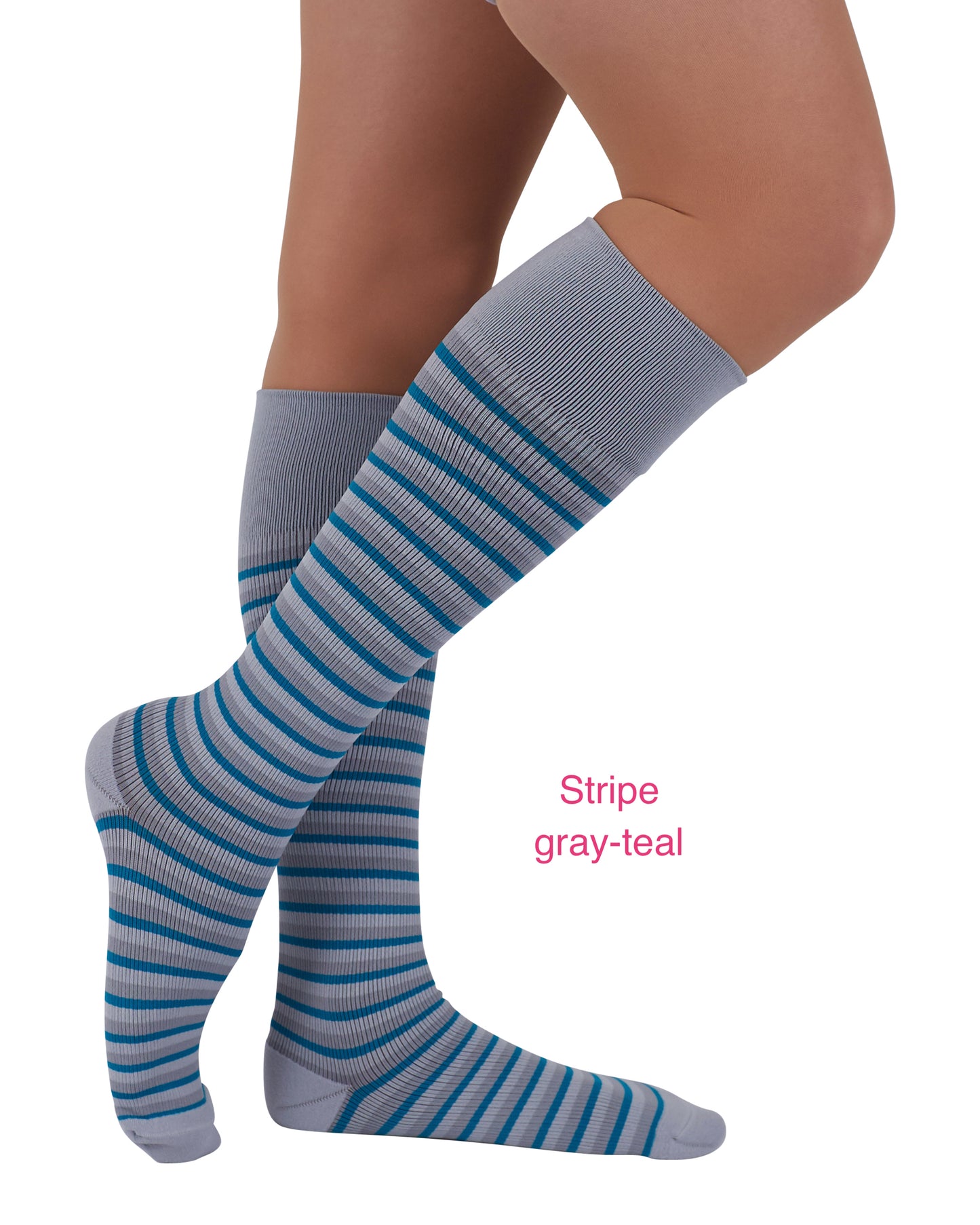 Rejuva Stripe knee high 15-20 mmHg closed toe