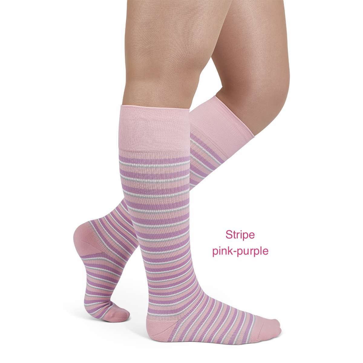 Rejuva Stripe knee high 15-20 mmHg closed toe