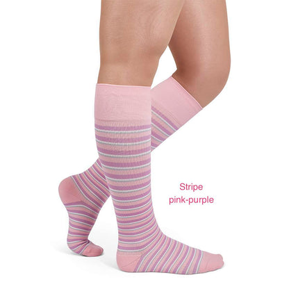 Rejuva Stripe knee high 15-20 mmHg closed toe