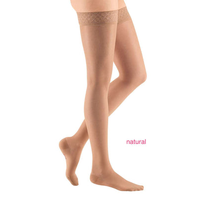 mediven Sheer & Soft thigh high lace silicone top band 15-20 mmHg closed toe