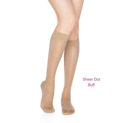 Rejuva Sheer Dot knee high 20-30 mmHg closed toe