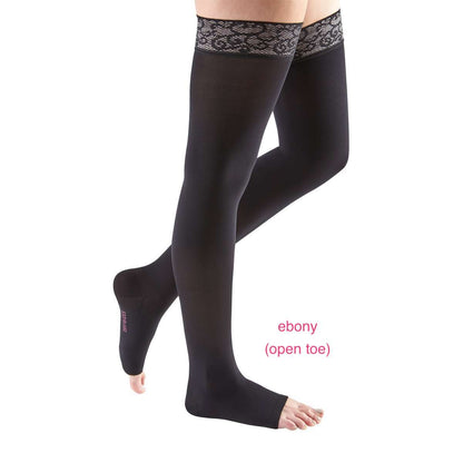 mediven Comfort thigh high lace silicone top band 30-40 mmHg open toe