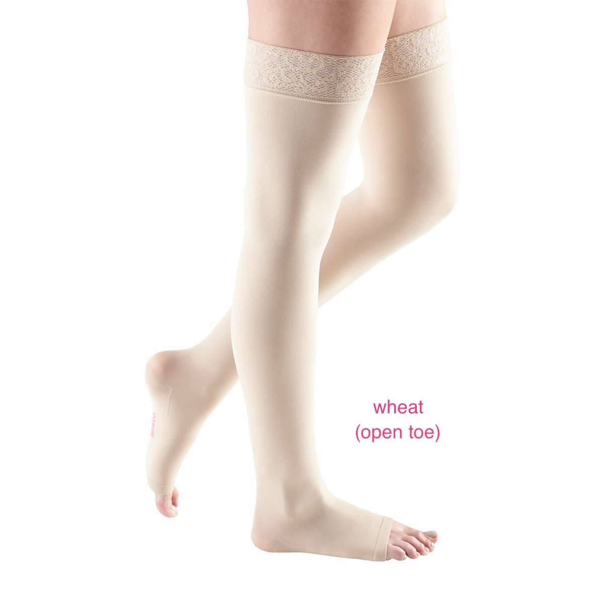 mediven Comfort thigh high lace silicone top band 15-20 mmHg open toe